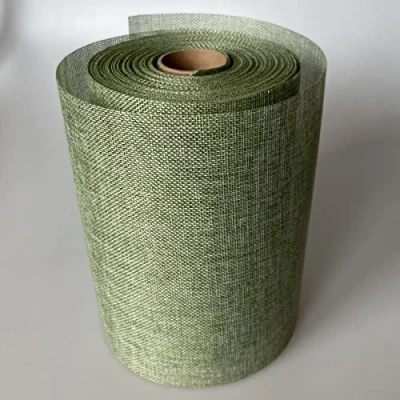 Bild av DEKO AS Bordslöpare linneutseende shabby chic i resedagrön vintagegrön 20 cm 25 meter rulle