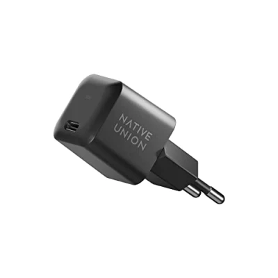 Bild av Native Union Fast GAN Charger PD 30W Ultrakompakt USB C laddare med strömförsörjning aktiverad för MacBook Air, iPads, iPhones, Pixel, Galaxy och andra typ enheter (svart)