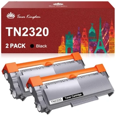 Bild av Toner Kingdom Kompatibel tonerkassettersättning för Brother TN2320 MFC L2700DW L2700DN L2740DW L2720DW DCP L2500D L2520DW HL L2340DW L2300D L2365DW (svart, 2 pack)