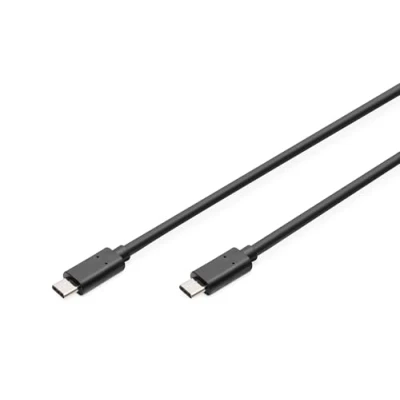 Bild av DIGITUS USB 2.0 anslutningskabel 1 m med 2 Typ C kontakt High Speed 480 Mbit/s svart