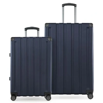 Bild av Huvudstadsväska Q Damm väska med hårt skal, trolley, TSA, 4 hjul, Mörkblå, Koffer set (S+M), Resväska