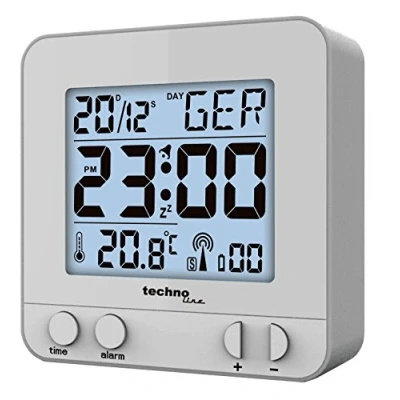 Bild av Technoline WT 235 silver radiostyrd väckarklocka med touchsensor, 8 x 2,5 cm