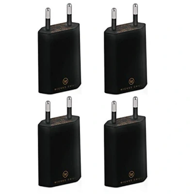 Bild av Wicked Chili 4X Pro Series strömförsörjning USB adapter kompatibel med Apple iPhone, Samsung Galaxy/mobiltelefon laddare, smartphone nätkontakt (1 A, 5 V) svart
