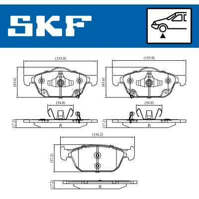 Bild av SKF VKBP 80320 A Jeu de plaquettes frein avec indicateur d&#039;usure HONDA: CIVIC 10, 8, 10 Stufenheck
