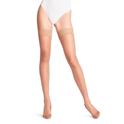 Bild av FALKE Shelina 12 DEN W STU Ultra Transparent Einfarbig 1 par varning, Hautfarben (Pulver 4169), L för kvinnor, Pulver 4169,