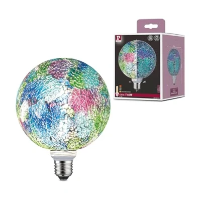 Bild av Paulmann 28749 LED lampa Miracle Mosaic G125 Globe 5 watt dimbar glödlampa flerfärgad effektivt ljus varmt vit 2 700 K E27