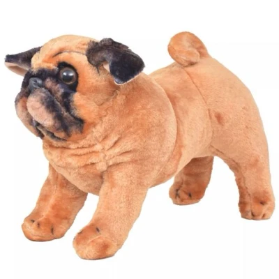 Bild av VidaXl Stående Leksakshund Mops Plysch Ljusbrun Xxl