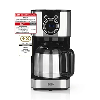 Bild av BEEM FRESH AROMA SWITCH Filterkaffebryggare termisk rostfritt stål 1 l termos snygg kontrollcykel 24 timmars timer 800 W För 48 koppar