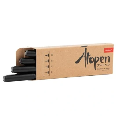 Bild av Dingbats Atopen Fineliner 4pc Set 01 03 05 08 Black