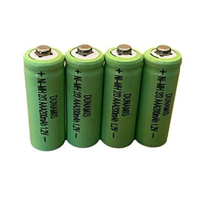 Bild av Dunamis 4 pack AA uppladdningsbara solcellsbatterier 1,2 v NiMH 2/3AAA 200 mAh ** 2/3 AAA storlek för trädgårdens solcellslampor ... *** Dessa är inte standard utan &quot;två tredjedelar&quot; eller