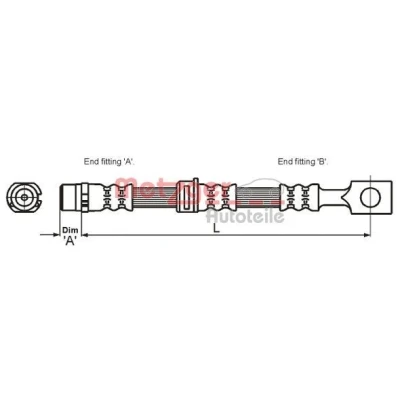 Bild av METZGER 4115194 Flexible De Frein 430 OPEL: Astra H 3/5 portes, Zafira B, GTC