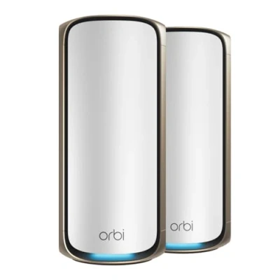 Bild av NETGEAR Orbi nästa generation WiFi 7 Mesh Quad Band (RBE972S) router + 1 satellit Täcker 600 m² och 200 enheter BE27000, 27 Gbit/s OK Mycket tjocka väggar Kompatibel med alla lådor