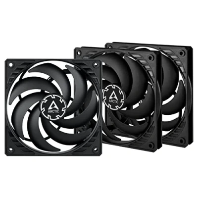 Bild av ARCTIC P12 Slim PWM PST (3 Stycken) 120 mm höljesfläkt optimerad för statisk utskrift, Case Fan med anslutning, särskilt smal Svart