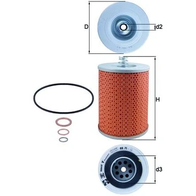 Bild av MAHLE ORIGINAL OX 71D Filtre à huile Cartouche filtrante SCANIA: L,P,G,R,S series, 4 MERCEDES BENZ: SK, ACTROS MP2 / MP3, ATEGO 2