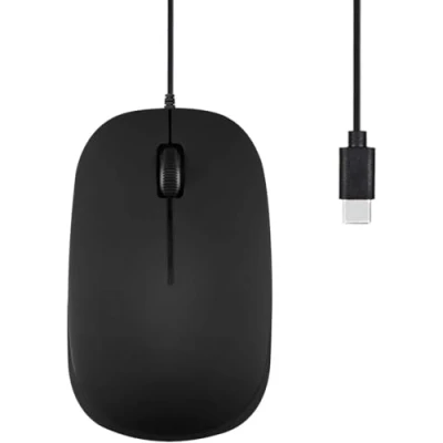 Bild av Perixx PERIMICE 201C USB C kabelansluten optisk mus med 3 knappar, scrollhjul, 800 DPI, matt svart