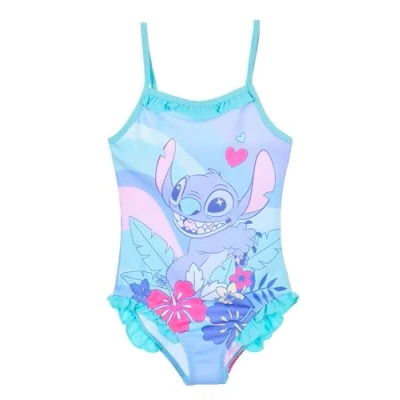 Bild av Disney Lilo och Stitch Baddräkt i ett stycke från med blommönster för flickor, Blå, 4 år