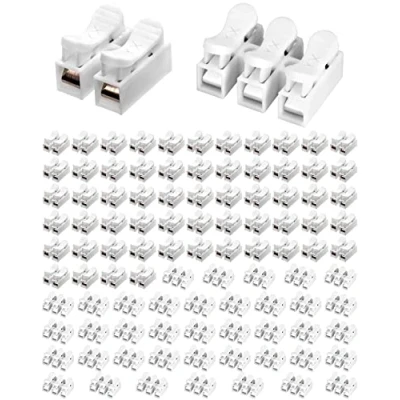 Bild av QWORK® 100 stycken anslutningsklämmor, CH2 CH3, snabbkontakt, kabelklämmor, kabelanslutningsklämma (60 x och 40 CH3)