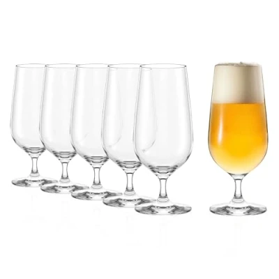 Bild av STÖLZLE LAUSITZ Ölglas Grande Cuvée 0,3 l I 390 ml set med 6 böjda ölglas diskmaskinssäker ädelt blyfritt kristallglas brottbeständigt toppkvalitet