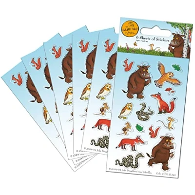 Bild av Paper Projects 01.70.15.041 Gruffalo festväska klistermärken (6 ark), blå, 12,5 cm x 7,5