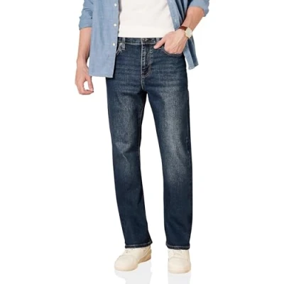 Bild av Amazon Essentials mäns jeans med rak passform, mörk tvätt, 38 B x 28 L