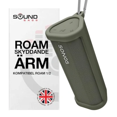 Bild av Slitstark skyddande bärväska i silikon för Sonos Roam Skydda din trådlösa Bluetooth högtalare med detta fodral (Grön)