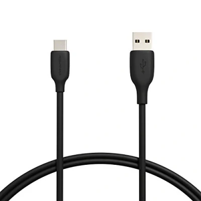 Bild av Amazon Basics USB C till A 2.0 snabbladdningskabel, 480 Mbit/s i hastighet, IF certifierad, för Apple iPhone 15, iPad, Samsung Galaxy, surfplattor, bärbara datorer, 0.91 m, svart