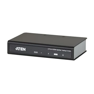 Bild av ATEN 2 port 4K HDMI splitter VS182A, stöder upp till 340 MHz, Plug and Play, ingen programvaruinstallation krävs