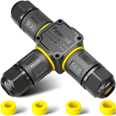 Bild av PEBA® IP68 vattentät Kabelkontakt, kopplingsdosor, 3 stift utomhus anslutningskabel jordkabel kopplingsdosa, kabelanslutning för Ø 4 mm till 12 kabel tvåpack