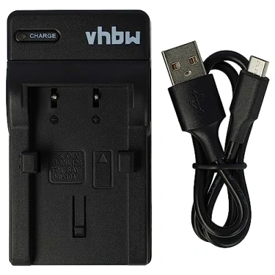 Bild av vhbw USB laddare kompatibel med Olympus Li 10B, 12B kamera videokamera / batteri laddningsdocka, laddningsdisplay, 4,2 V