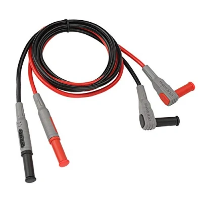 Bild av Testkabel för multimetersond, P1033 4 mm testsladdar Bananpluggtestledning, vinkel till rak multimeterkabel, multimeter