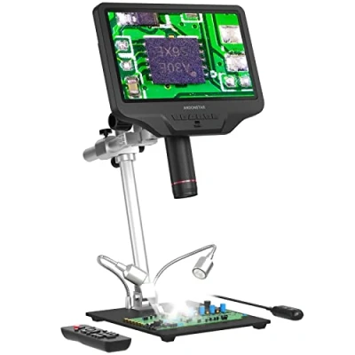 Bild av Andonstar AD409 Pro HDMI digitalt mikroskop, 10,1 tums lödningsmikroskop, 300X USB elektronisk mikroskopkamera för professionell PCB lödning, kretskort, stöder Windows PC