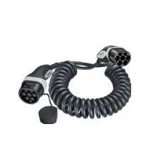 Bild av MENNEKES 36292 Elbil laddningskabel 4,0 m spiraliserad, kort mode 3 typ 2 20A 3PH spiralladdningskabel för 11 kW e fordon