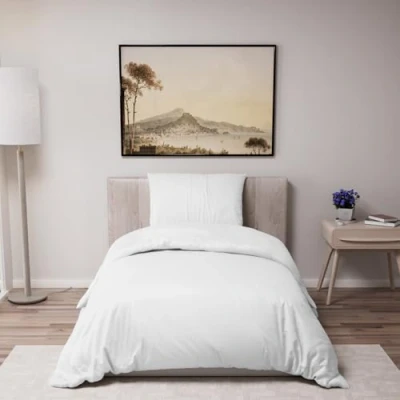 Bild av Dreamzie Sängkläder i set 135 x 200 cm, med 1 örngott 80 vitt påslakan 200, för enkelsäng av 100 % mikrofiber certifierad utan kemikalier (Oeko TEX)
