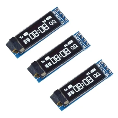Bild av 3 pack 0,91 tum OLED LCD displaymoduler liten 128 x 32 IIC kompatibel med Arduino och andra mikrokontroller 3,3 V vit