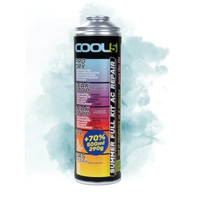 Bild av COOL5 5in1 Reparationssats för luftkonditionering, AC, ersättning av köldmedium R134a, laddning luftkonditionering bilar 1995 2016 + APC 500ml