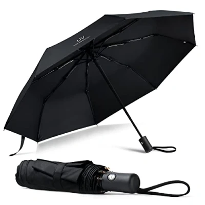 Bild av Vicloon Portable paraply Kompakt hopfällbart med automatisk öppning och stängning 8 ribbor i aluminiumlegering, 210T Teflon Stormproof Paraply, UPF&gt; 50+ sol /regnparaply