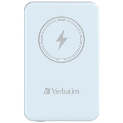 Bild av Verbatim Charge &#039;n&#039; Go Trådlös powerbank magnetfäste Li pol 5000 mAh 20 Watt 2.4 A Apple Fast Charge, PD 3.0, QC 2.4A, USB BC 1.2 (24 pin C) blå
