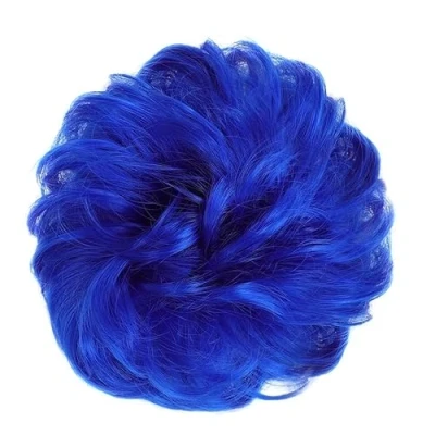 Bild av Dambulle Scrunchies Munkhår bulle Scrunchie för kvinnor flickor，Curly Wave Synthetic Chignon hårstycke med gummiband, stökiga hårförlängningar Bullehår (Färg: 2517)