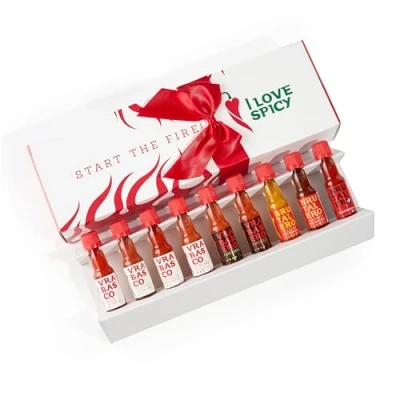 Bild av I LOVE SPICY Start The Fire (9 x 20 ml) Presentförpackning med Chilisåser, Hot Sauce Set Från Mild till Het Hetta 1 6/5