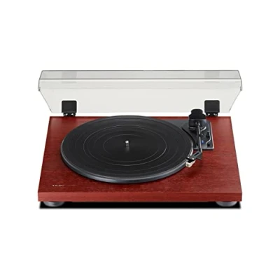 Bild av Teac TN 180BT A3/CH giradischi HiFi con trasmettitore Bluetooth per altoparlanti e cuffie (trazione a cinghia, 33/45/78 giri, preamplificatore fono integrato, cabinet in MDF ad alta densità), Cherry,