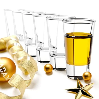 Bild av KADAX snapsglas, set om 6, 28 ml, skottglas, stämplar för alkohol, brand, shot, vodka, fest, korta glas, sambucaglas, anslagsglas, shotmuggar (transparent)