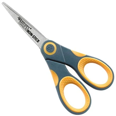 Bild av Westcott E 33650 00 titan nitrid non stick softgrip sax, grå/gul, 13 cm