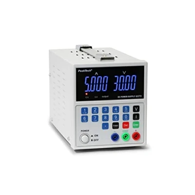 Bild av PeakTech 6070 Linjärt reglerat nätaggregat, Laboratorieaggregat 0 30V / 5A, Justerbart, DC med USB &amp; 4 siffrig LED display, Strömmätare, Överbelastnings