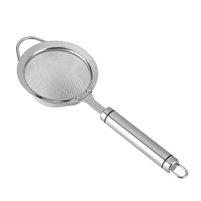 Bild av Fin rostfritt stål nät sil kökshjälp mat sikte för ägg te ris och juice djupfriterad användning längd 26,5 cm/10,4 tum diameter 10 cm/3,9