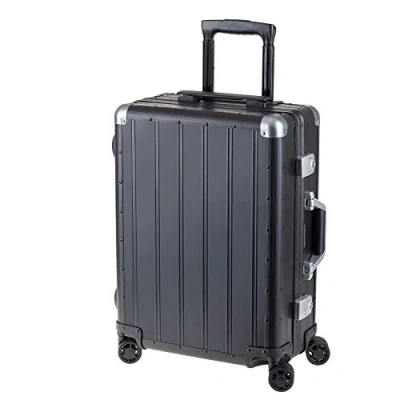 Bild av ALUMAXX 45171 kabintrulleorbit, handbagage, rullväska av aluminium, TSA lås, trolleyväska med 4 dubbla 360 lättrullande hjul, aluminiumväska ca 54 cm, svart, x 40 20 cm