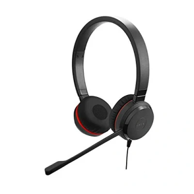 Bild av Jabra Evolve 30 UC stereoheadset hörlurar för Unified Communications VoIP softphone med passiv brusreducering 3,5 mm uttag svart