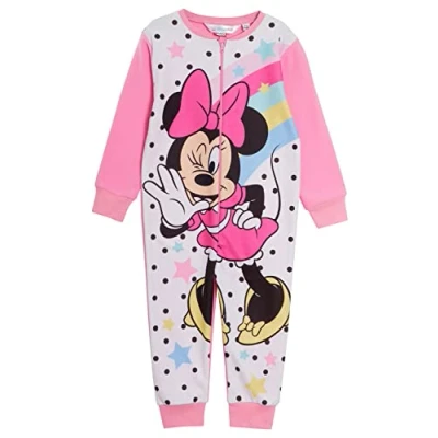 Bild av Disney Mimmi Pigg Onesie för flickor pyjamas allt i ett barn fleece dragkedja myskläder nattkläder, Rosa, 7 8 Years