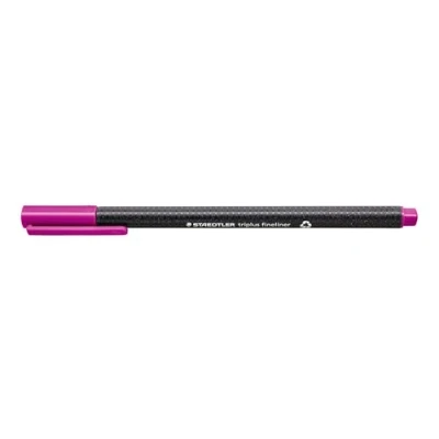 Bild av Staedtler 334 61 Triplus Fineliner (Dreikant, Superfeine, Metallgefasste Spitze, Linienbreite ca. 0,3 mm, 10 Stück) rotlila, 10er Pack