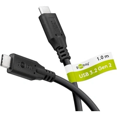 Bild av Goobay 74205, 1 m, USB C, 3.2 Gen (3.1 1), 10 Gbit/s, Svart