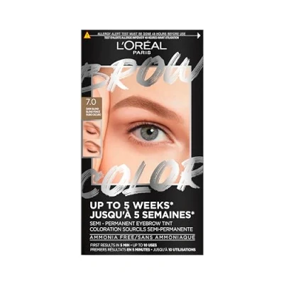Bild av L&#039;Oréal Paris, halvpermanent ögonbrynstans, varar upp till 5 veckor, synliga resultat på minuter, 10 användningsområden, ammoniakfri, bryn färg, nyans: 7,0 mörkblond